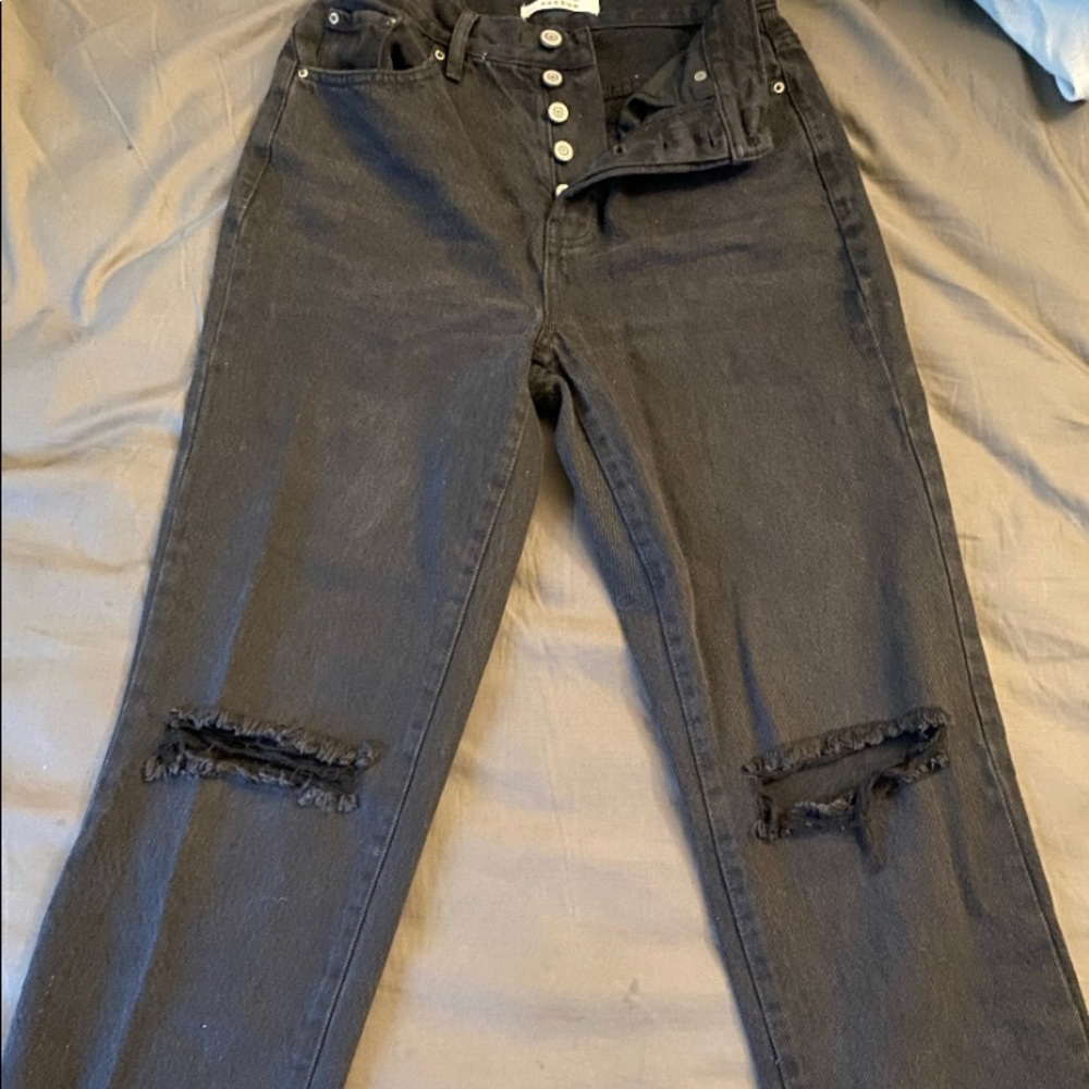 Pacsun Black Ripped Dad Jeans Size 25
